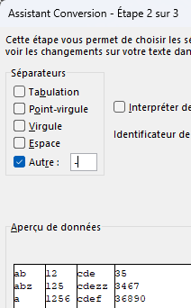 Excel : Conversion de données