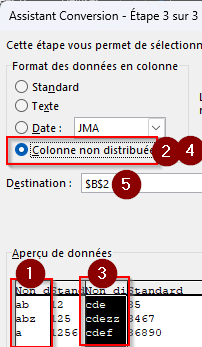 Excel : Conversion de données