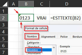 Excel Nombre stocké en texte (avec indices visuels)