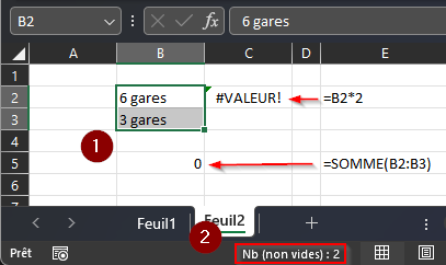 Excel Nombre stocké en texte Formules de calcul