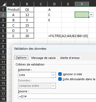 Excel : Formules de tableaux dynamiques