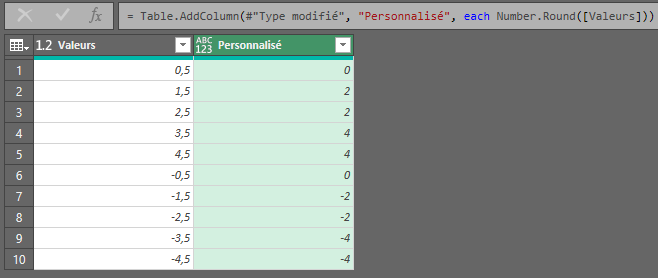 Excel arrondi dans PowerQuery