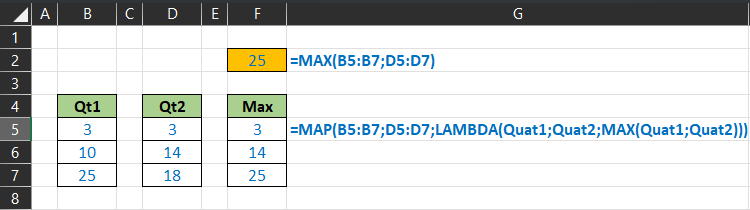 Excel Fonction MAP