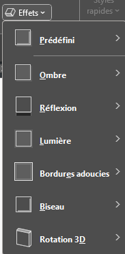 Word : Effets visuels