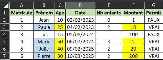 Excel_Fonctions_SI.ENS Tableau de base