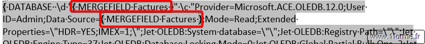 Word Publipostage multibases Apres modification du code du champ pour des fichiers différents