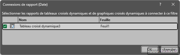 Excel Chronologie pilotant 2 sources