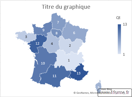 Carte choroplèthe Régions France