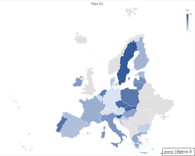Carte choroplèthe Pays UE