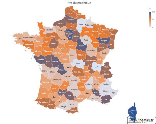 Carte choroplèthe Départements France