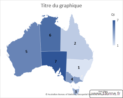 Carte choroplèthe Régions Australie