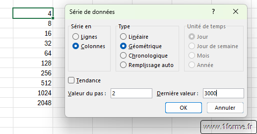 Génération de séries - Outil Série