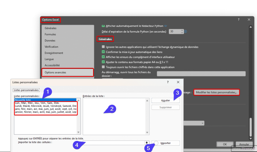 Génération de séries - Incrémentation/décrémentation