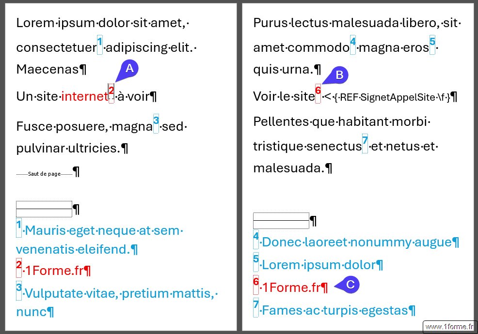 Exemple d'utilisation du commutateur \f