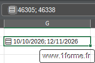 Liste de dates